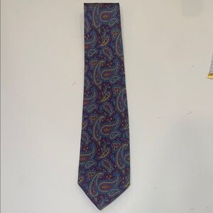 Luciano Barbera Blue and Red Paisley Tie